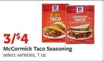 Fareway Mccormick taco seasoning offer
