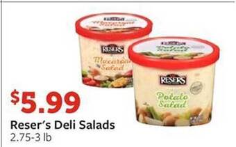 Fareway Reser's deli salads offer