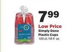 Stater Bros Simply done plastic cups offer