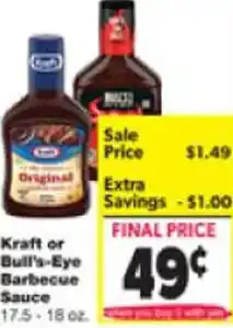 VG's Kraft or Bull's-Eye Barbecue Sauce 17.5-18 Oz. offer