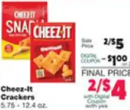 VG's Cheez-It Crackers 5.75-12.4 Oz. offer