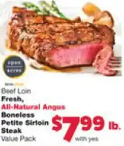 VG's Fresh, All-Natural Angus Boneless Petite Sirloin Steak offer