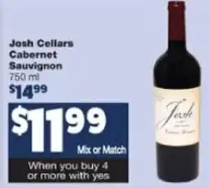 VG's Josh Cellars Cabernet Sauvignon 750ml offer