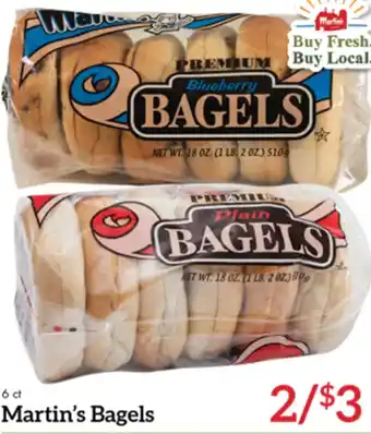 Martin's 6 ct Martin's Bagels offer