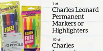 Martin's Charles Leonard Permanent Markers or Highlighters offer