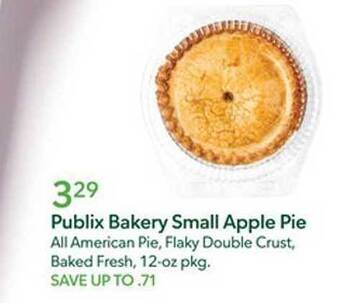 Publix Publix bakery small apple pie offer