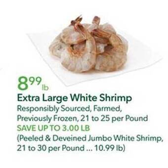 Publix Extra large white shrimp offer