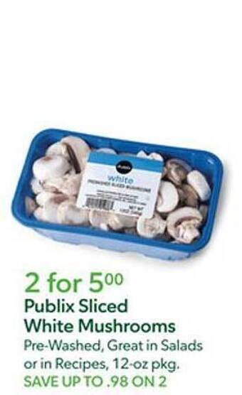 Publix Publix sliced white mushrooms offer