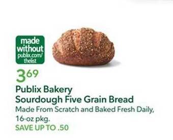 Publix Publix bakery sourdough five grain bread offer