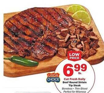 Stater Bros Beef round sirloin tip steak offer