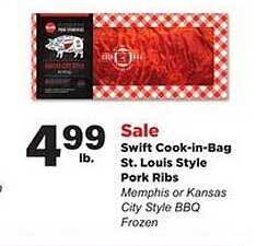 Stater Bros Swift cook-in-bag st. louis style pork ribs offer