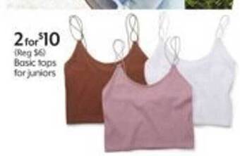 Bealls Basic tops for juniors offer