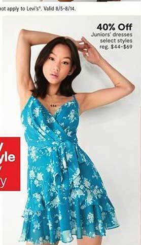 JC Penney Junior's dresses select styles offer