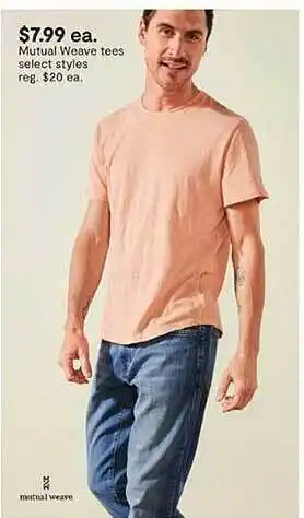 JC Penney Mutual weave tees select styles offer