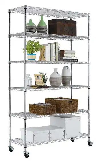 Walmart 6-tier wire shelving unit heavy duty height adjustable nsf certification utility rolling steel commercial grade with wheels f offer