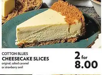 Reasors Cotton blue cheesecake slices offer