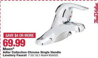 True Value Moen adler collection chrome single handle lavatory faucet offer