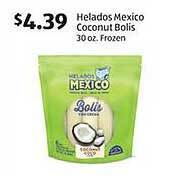 Aldi Helados mexico coconut bolis offer