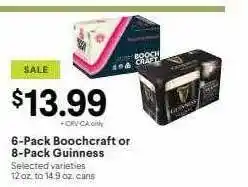 6-pack boochcraft or 8-pack guinness