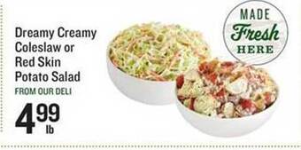 Lowes Foods Dreamy creamy coleslaw or red skin potato salad offer