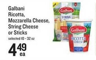 Lowes Foods Galbani ricotta, mozzarella cheese, string cheese or sticks offer