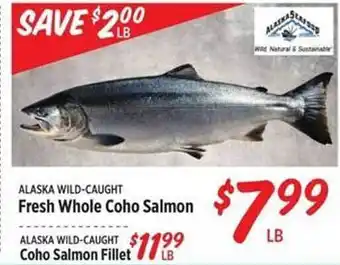 Rouses Fresh whole coho salmon, coho salmon fillet offer
