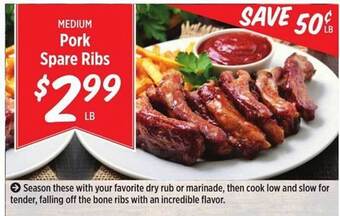 Rouses Pork spare ribs offer