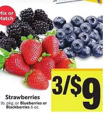 Save Mart Strawberries, blueberries or blackberries offer
