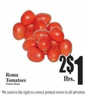 Baja Ranch Roma tomatoes offer