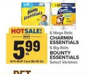 Food Lion Charmin essentials, bounty essentials offer