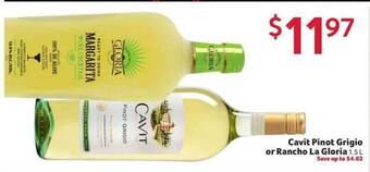Winn Dixie Cavit pinot grigio or rancho la gloria offer