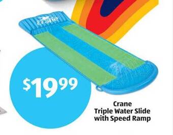 Aldi Crane triple water slide with speed ramp offer