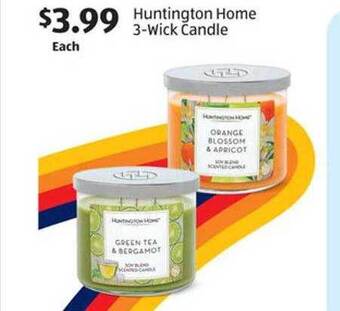 Aldi Huntington home 3-wick candle offer
