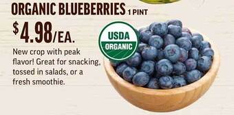 Central Market Organic blueberries offer