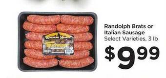 Food 4 Less Randolph brats or italian sausage offer