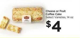 Food 4 Less Cheese or fruit coffee cake offer