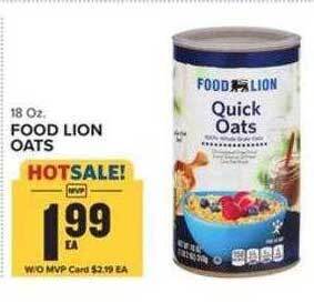 Food Lion Food lion oats offer
