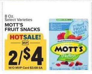 Food Lion Mott's fruit snacks offer