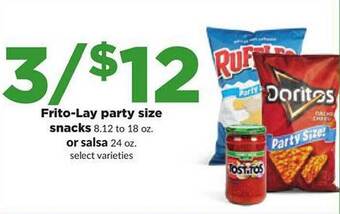 Hy-Vee Fritolay party size snacks or salsa offer