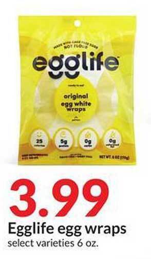 Hy-Vee Egglife egg wraps offer