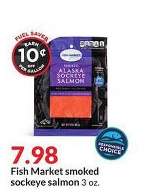 Hy-Vee Fish market smoked sockeye salmon offer