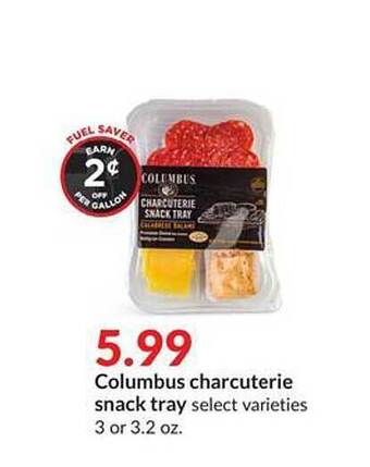 Hy-Vee Columbus charcuterie snack tray offer