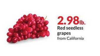 Hy-Vee Red seedless grapes offer