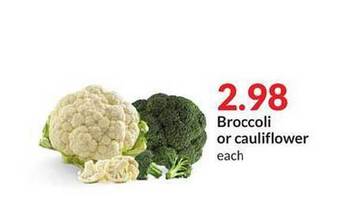 Hy-Vee Broccoli or cauliflower offer