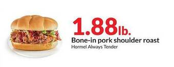 Hy-Vee Bonein pork shoulder roast offer