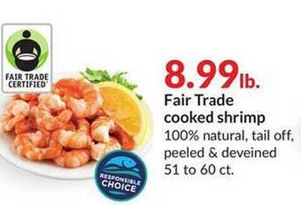 Hy-Vee Fair trade cooked shrimp offer