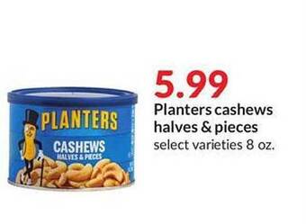 Hy-Vee Planters cashews halves & pieces offer