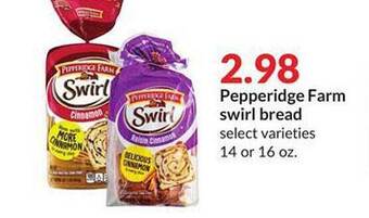 Hy-Vee Pepperidge farm swirl bread offer