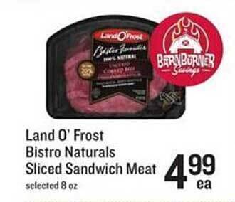 Lowes Foods Land o'frost bistro naturals sliced sandwich meat offer