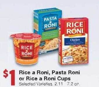 Market Street Rice a roni, pasta roni or rice a roni cups offer